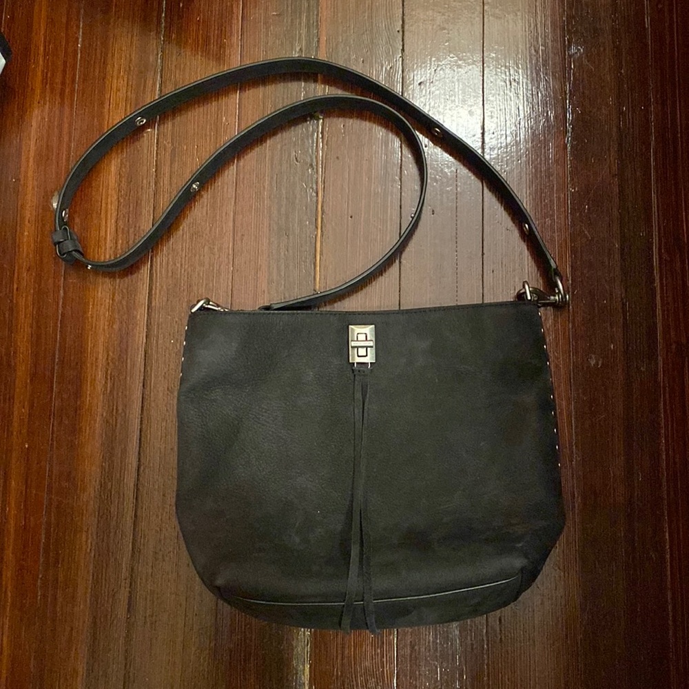 Rebecca Minkoff Black Suede Darren Small Shoulder Crossbody Bag